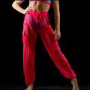 Kids Pink mesh Jogger Pants